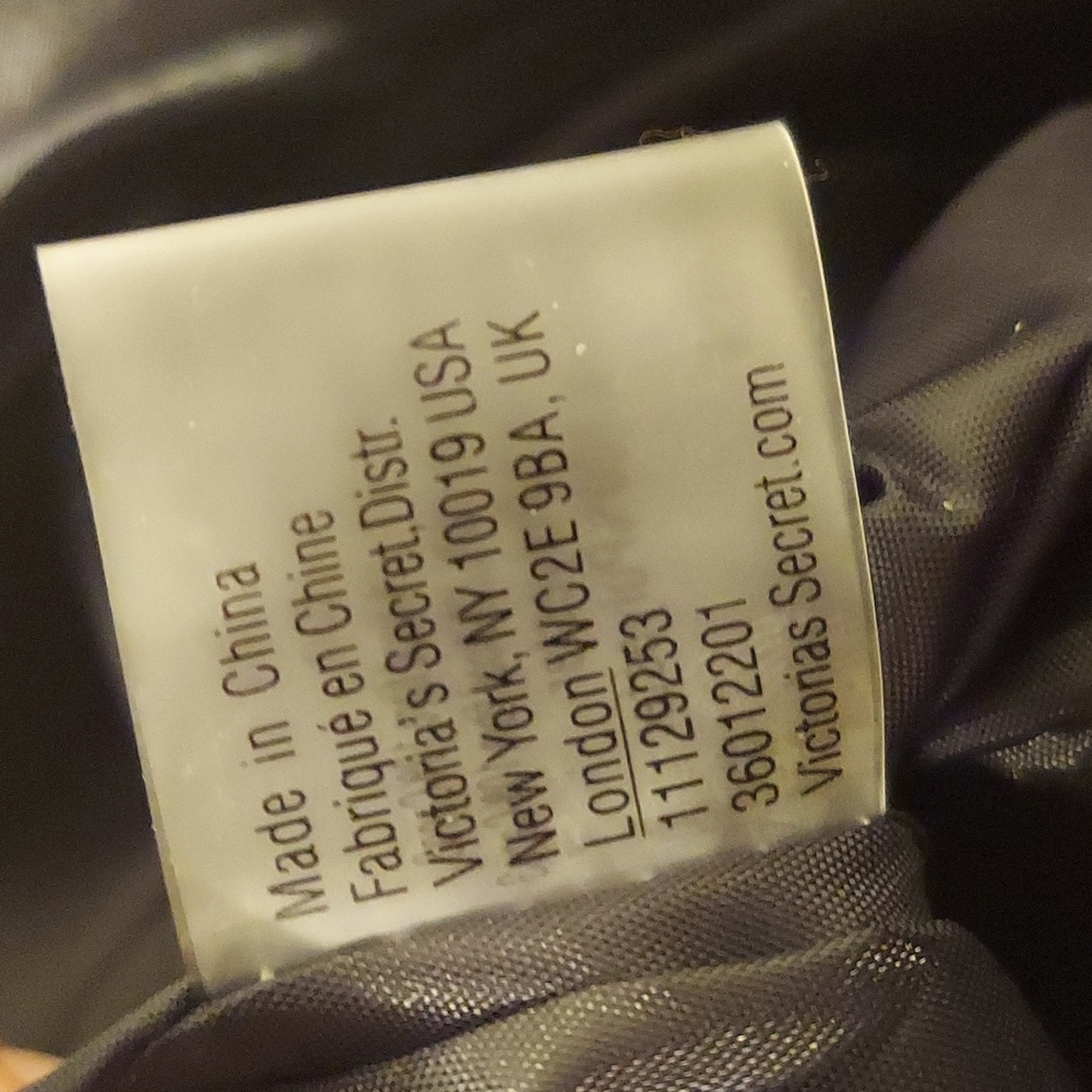 Victoria's Secret Love Victoria Black Shimmer Tote Bag with Attached Pouch - Picture 15 of 16